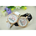 innovative 1314 crystal leather lover wrist top brand luxury couple watch